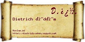 Dietrich Ádám névjegykártya